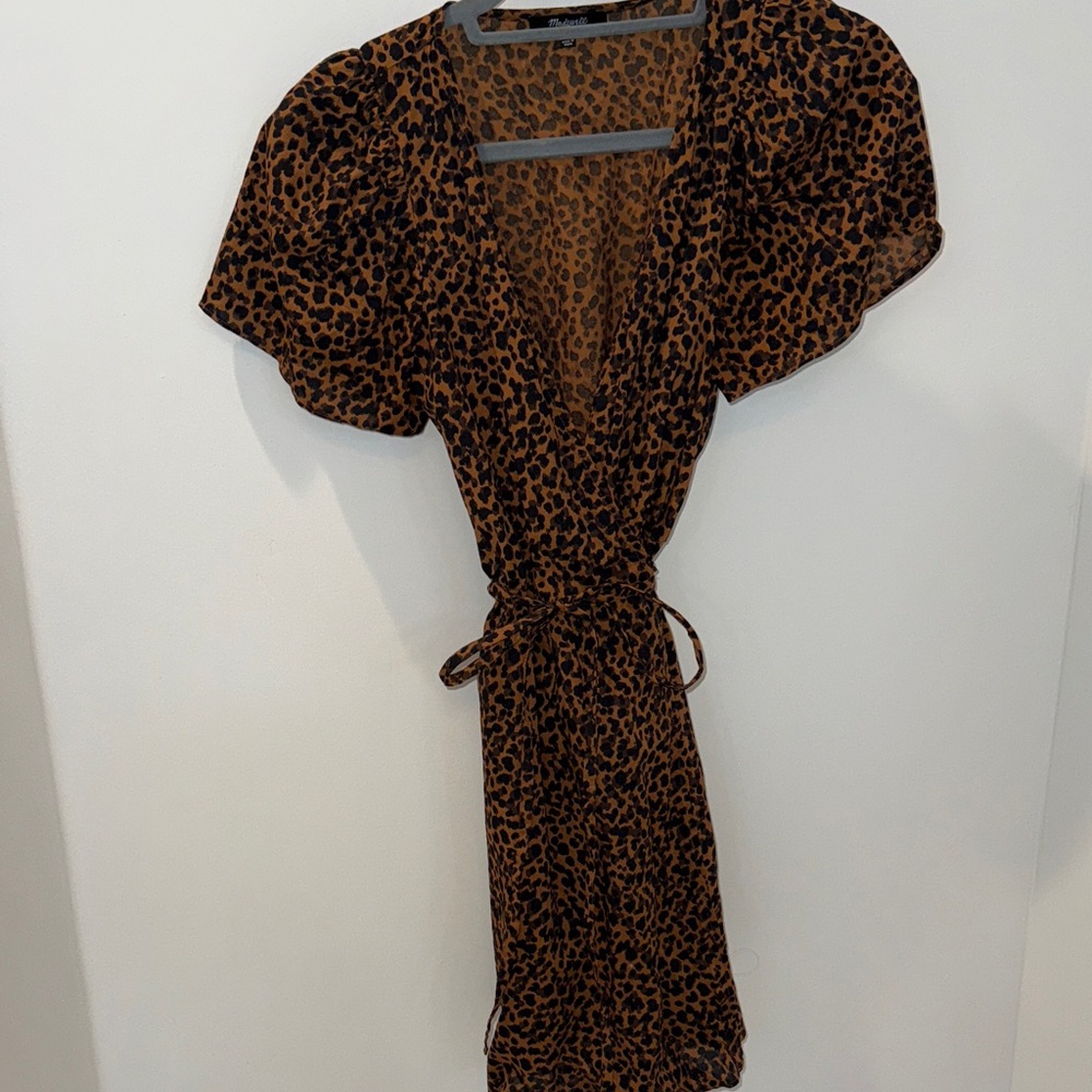 Madewell Brown Leopard Print Mini Dress